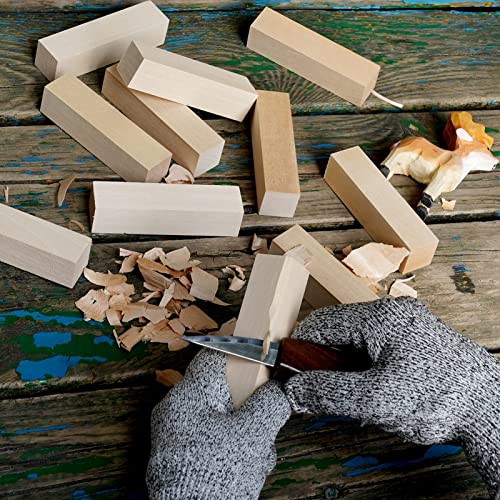Image of Basswood Carving Blocks, 16PCS Whittling Wood Blocks Kit with 2 Different Sizes, Easy to Use, for Kids and Adults