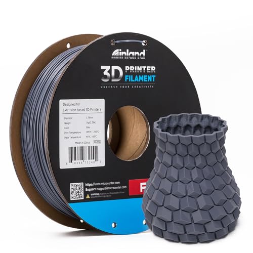 Image of INLAND Micro Center PLA+ 3D Printing Filament 1.75mm - PLA Pro Dimensional Accuracy + /- 0.03 mm - 1kg Cardboard Spool (2.2 lbs) (2 Pack Black & Gray, 1.75mm)