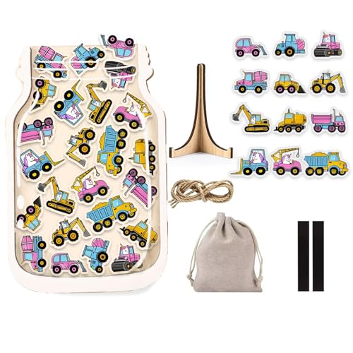 Qigfucm ユニコーン構造 磁気リワードジャー 教室用 幼児用 - トイレトレーニング MDF 木製雑用チャート 子供向け インセンティブ 良い行動 ホームトレーニング 男の子 女の子 (20.3 cmx13.2 cm)