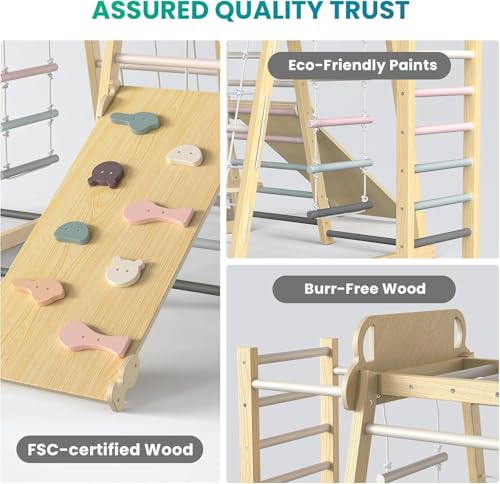 BlueWood Upgraded Indoor Jungle Gym 9-in-1 Playground Kids Climbing Toys by BlueWood - Image 4