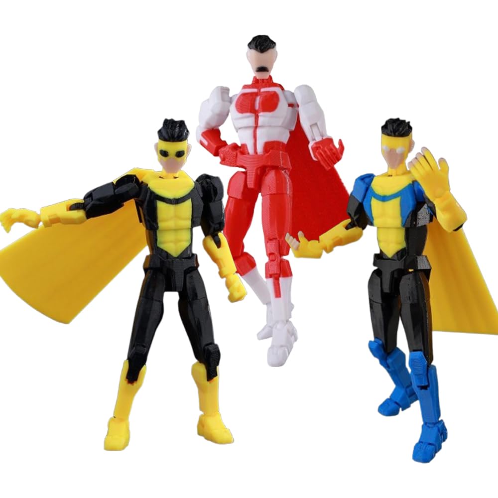 Zhongkaihua Omni-Man Figure Mark Grayson Action Figures Fully Articulated Anime 3D Printed Nolan Grayson Figurine Model Ornaments Collectibles Gifts Fans