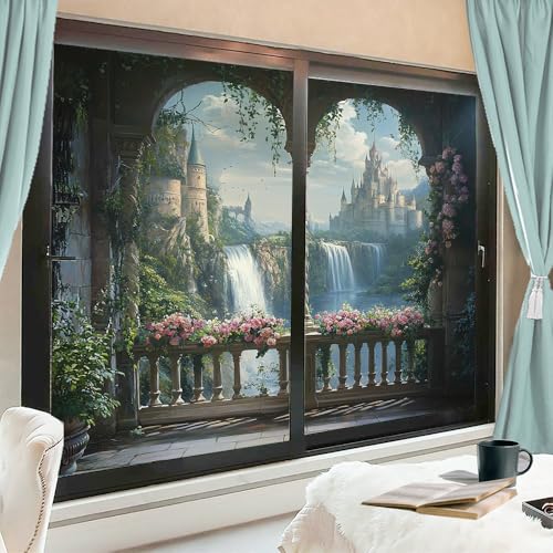 Vinilo decorativo para ventana con diseño moderno de cascada miniatura 1