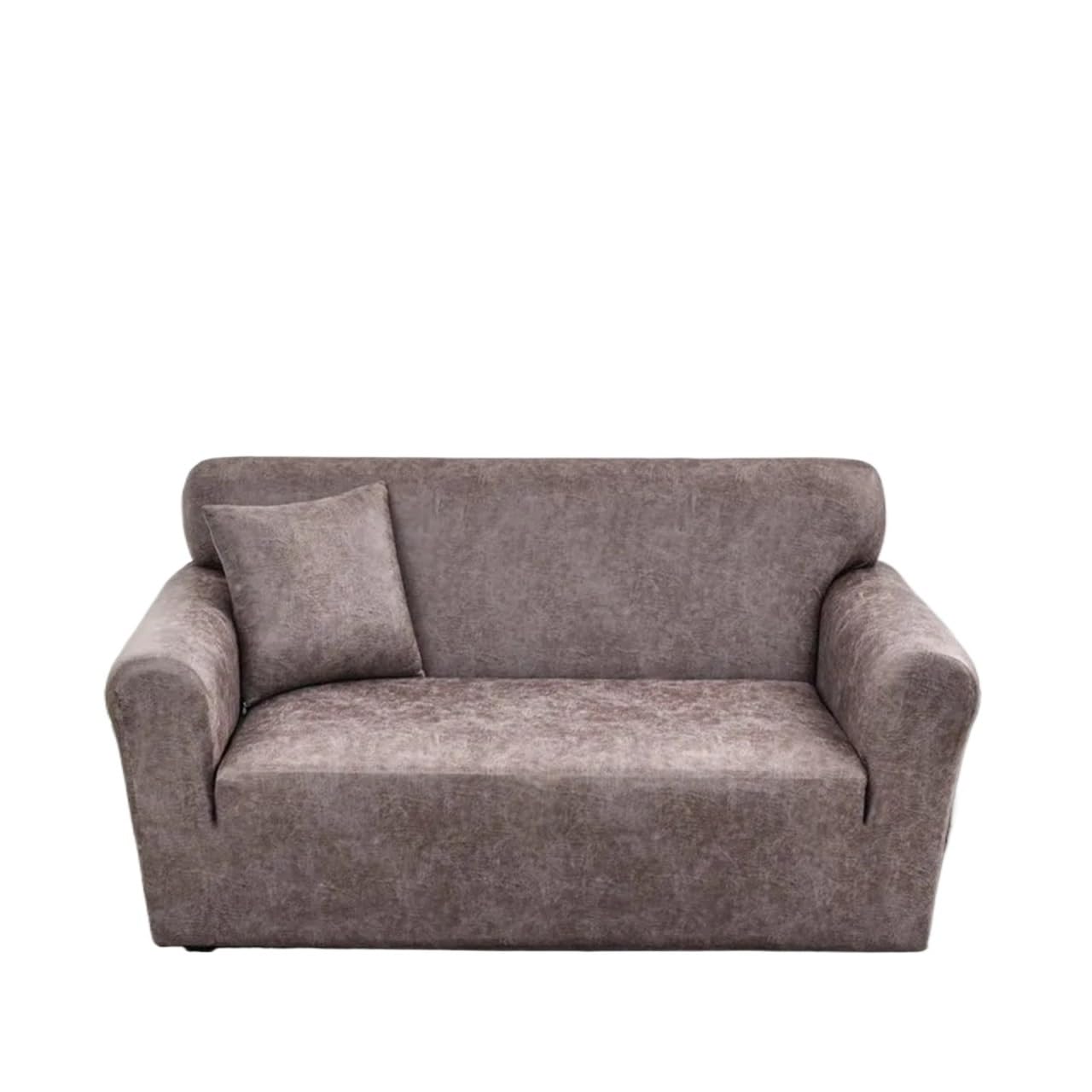 Couvercle de canapé sans glissement étanche marron housse extensible double 2 places