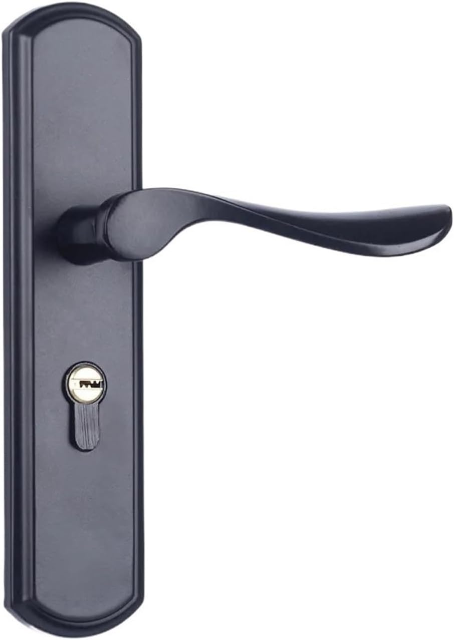 MaikOn Storm Door Handle Replacement, Stainless Steel Mortise Lever Handle Set for Screen and Storm Doors for 35-50mm Thick Door Keyed Mortise Lock for Interior (Color : Black)(Black)