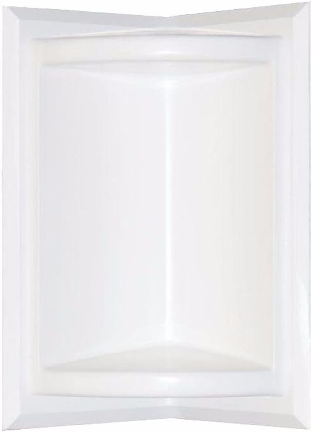 Swanstone SS07211.010 Solid Surface Corner Shower Soap Dish, 5.75-in L X 5.75-in H X 11-in H, White