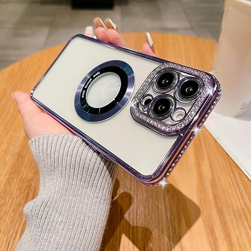 Coque violette iPhone 12 Pro Max en TPU souple transparent à induction magnétique