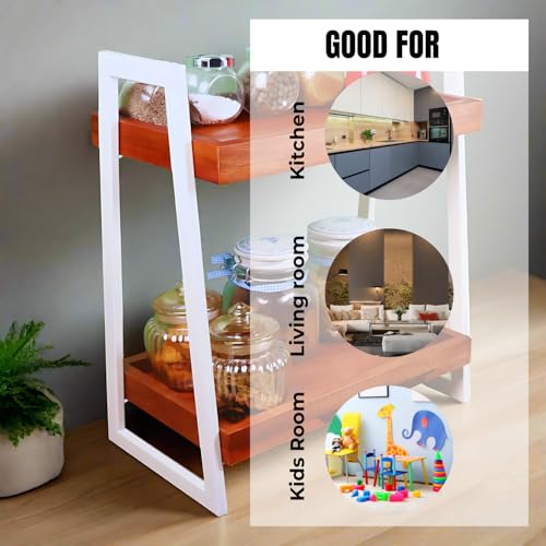 Image of Premium Trellis Wooden Kitchen Rack /Countertop Kitchen Storage Rack /Spice Rack /Shelf /Wooden Organizer /Living Room Organizer,Big(40 L x 26 W x 51 H Centimeters)