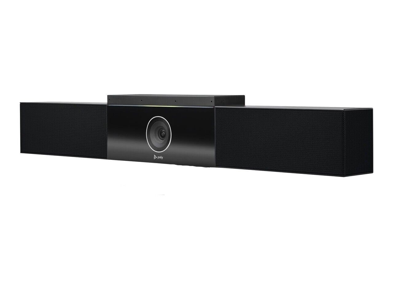 Poly Studio 4K UHD - Cámara de videoconferencia USB todo en uno con soporte para pantalla VESA, matriz de micrófonos de seis elementos, altavoces estéreo, DirectorAI, marco de altavoces, certificado