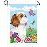 Shih Tzu Brown - Best of Breed Butterfly Garden Flag