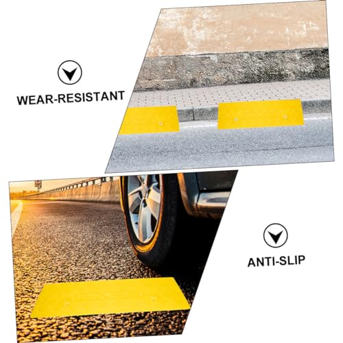 BESTYASH 2 piezas rampas de goma resistentes para entrada de coches y umbrales, amarillas, antideslizantes, multiuso para sillas de ruedas, scooters y acceso vehicular miniatura 7