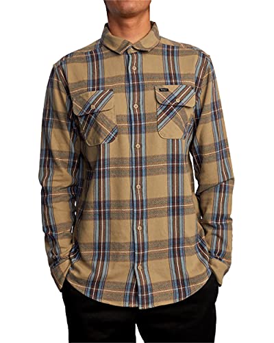 RVCA Men's Standard Fit Long Sleeve Button Up Flannel Shirt