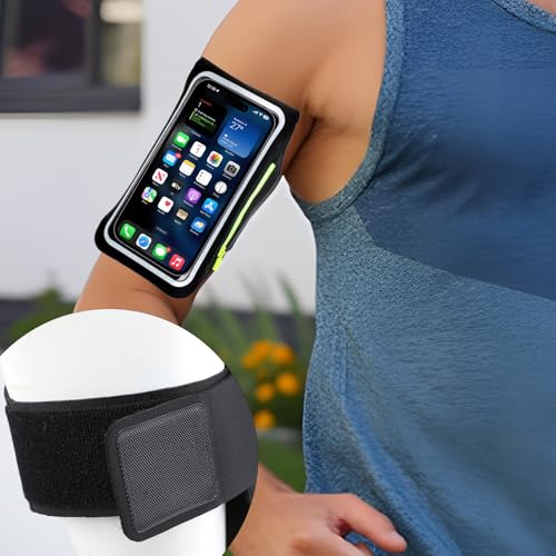 Miniatura 4 de Brassard De Sport Avec Poche Zippée Brassard De Téléphone Étanche Pour Iphone 16 15 14 13 Pro, S25 Edge S25 S24 S23, Huawei, Xiaomi, Google Pixel Jusqu À 6,8 Pour Jogging, Cyclisme Et Gym