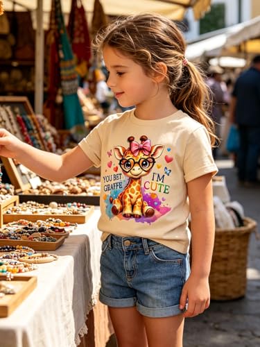 Image of Funnycokid Toddler Girls Graphic T-Shirt, Short Sleeve Tee, 2-8 Years