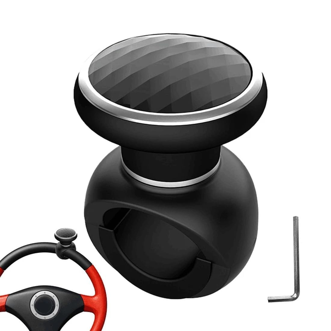 Tryagat 1Pcs Steering Wheel Knob for Abarth 595 500 124 Spider Steering Aid Steering Booster Spinner Stable 360 Degree Rotation Ergonomic Grip