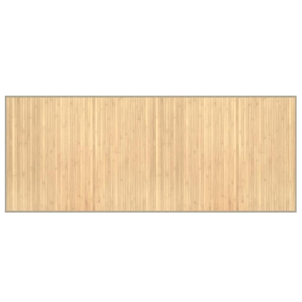 Bambusteppich 80x200 cm Teppich Rechteckig aus Bambus Naturfarben Rutschfester Läufer für Wohnzimmer Küche Flur und Esszimmer Natürlicher Holzteppich Helles Naturholz