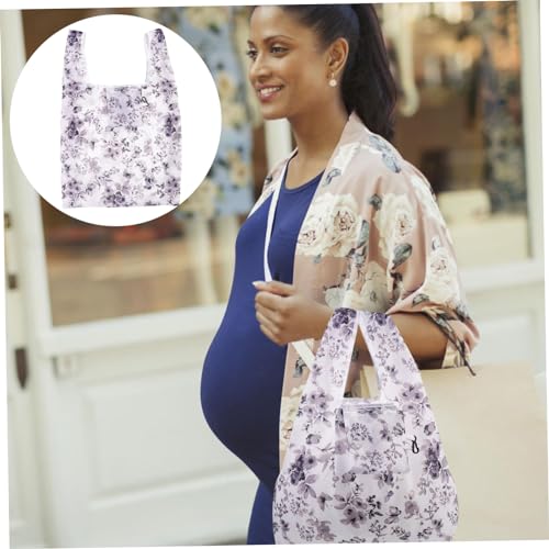 PRETYZOOM 2 Peças Sacola De Compras De Supermercado Bolsa Quadrada Moda Poliéster