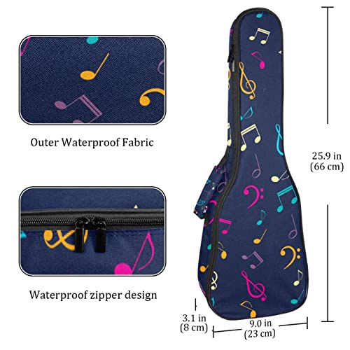 Sac de transport coloré pour ukulélé soprano concert ténor avec des notes de musique et des clefs avec bretelles… - Les Beatles, Paul McCartney, John Lennon, RIngo Starr, George Harrison Sac de transport coloré pour ukulélé soprano concert ténor avec des notes de musique et des clefs avec bretelles… – Image 5