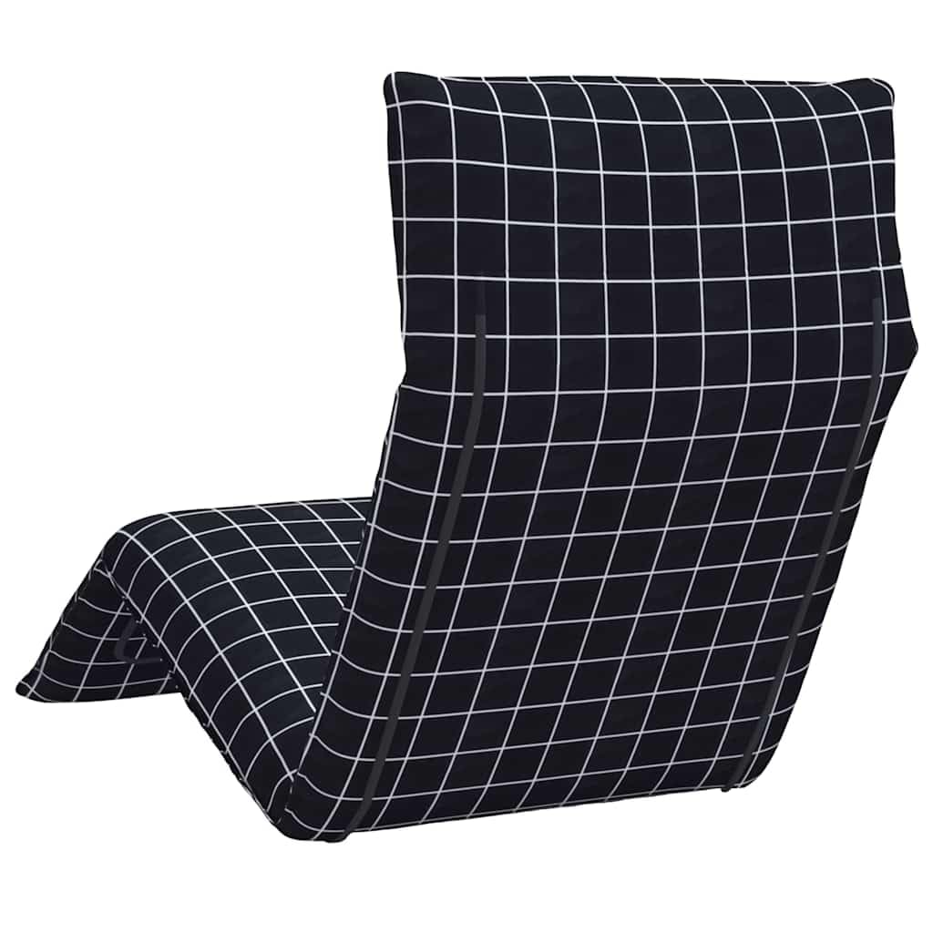 Składany leżak ogrodowy z 5 pozycjami, tkanina Oxford, wzór karo, czarny, 175 x 54 x 8,5 cm, do 110 kg, do rekreacji na świeżym powietrzu