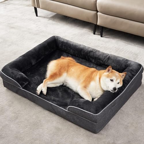 Image of Cutepups Orthopedic Dog Bed Comfortable Dog Mattress for Sleeping, Washable pet Bed for Dogs (Black, S)