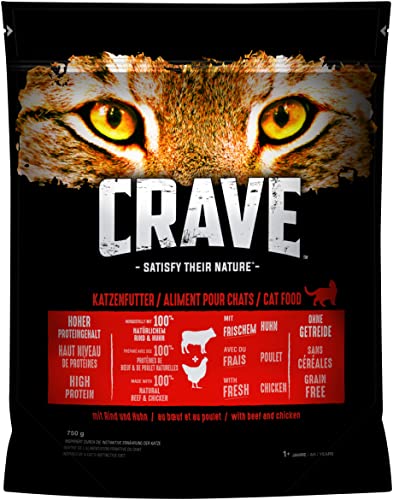 CRAVE Alleinfuttermittel für ausgewachsene Katzen - Tiernahrung., Brown, 750 g (6er Pack)