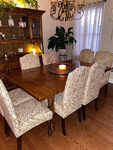 Soulfeel 6 X Soft Spandex Fit Stretch Short Dining Room Chair Covers With Printed Pattern, Banquet Chair Seat Protector Slipcover For Home Party Hotel Wedding Ceremony (Style 2) #TOP1