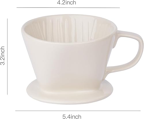 Miniatura 2 de YOLIFE Gotero de café, cafetera de cerámica para verter sobre cono, filtro de infusión lenta de porcelana para viajes, camping, cafetería,