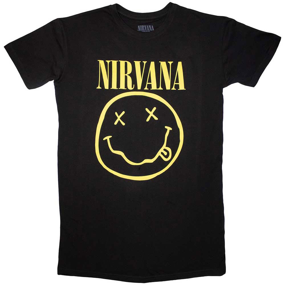 Nirvana Yellow Grunge Face T Shirt Dress L