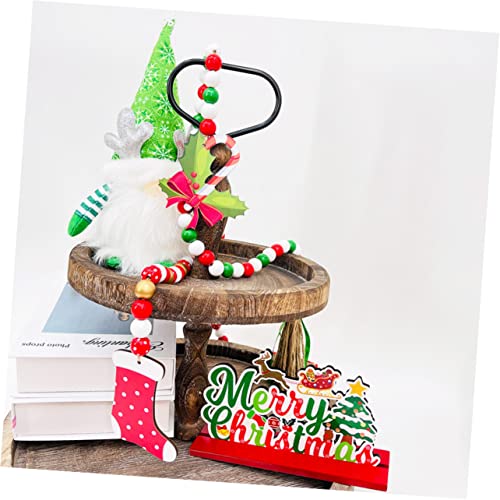 Colgantes navideños de cuentas de madera TOPBATHY guirnalda para manualidades navideñas 6