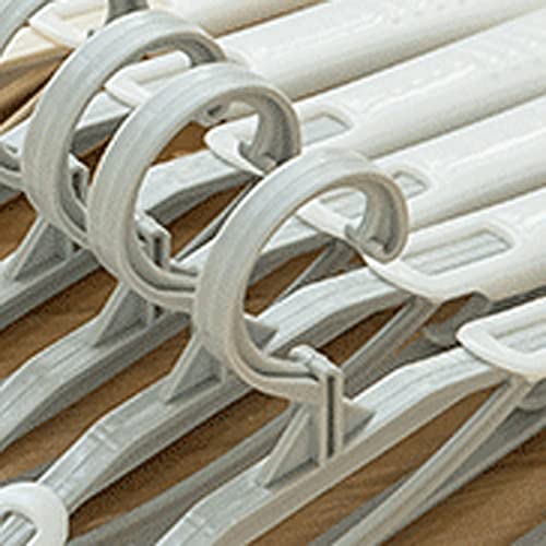 Paquete de 20 perchas de plástico extra anchas con ganchos, diseño que ahorra espacio y ranura para tarjetas para la nización del armario, y solución ligera de almacenamiento de ropa