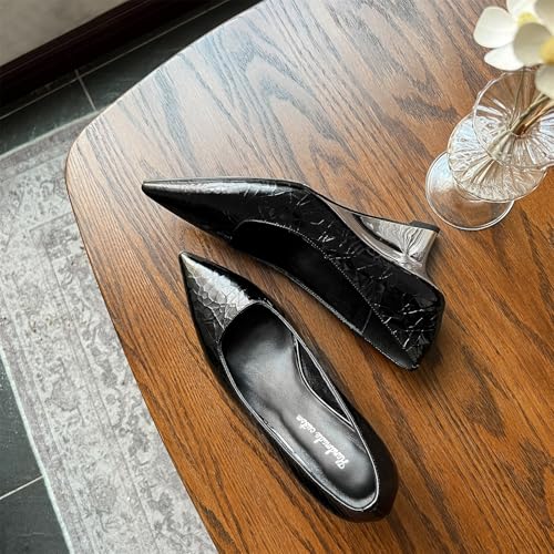 Women's Retro Pointed Closed Toe Pull-On High Wedge Heeled Shoes Classic Work Office Church Cosplay Mary Jane Cosplay Comfortable Wedding Pumps Dress Business Party Daily Wear Heels4