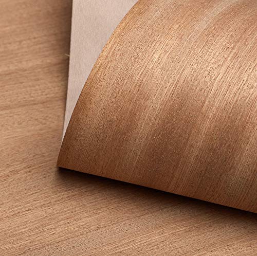 Edge Supply Mahogany Wood Veneer Sheet Flat Cut, 24” x 96”, Non Glued, 10 mil Paper Back, “A” Grade Veneer Face – Easy to Apply Oak Veneer Sheet – Veneer Sheets for Restoration of Furniture