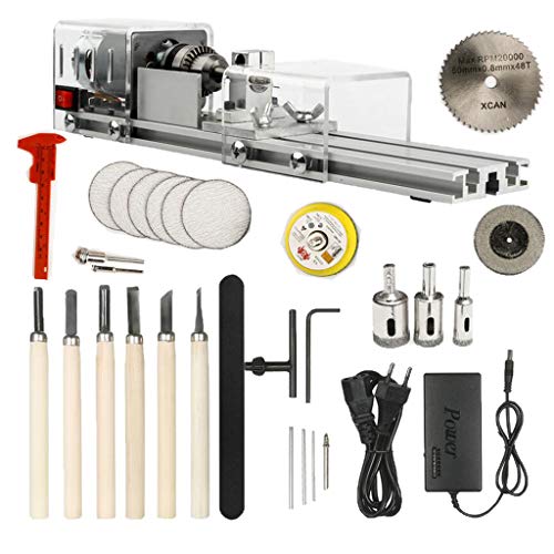 Image of Mini Lathe Beads Machine Wood Working DIY Rotary Tool for Grinding EU Clear