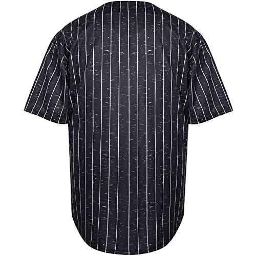 MESOSPERO Camiseta de béisbol lisa con botones, manga corta (3XL, Negro) miniatura 3