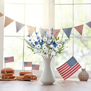 6pcsartificialflowersfor4thofjulypatrioticdecorationsartificialdaisyflowerswithbluestarsindependencedayflowersformemorialdayhomeofficetabledecor Urban Country Home Decor 6 pcs artificial flowers for 4th of july patriotic decorations artificial daisy flowers with blue stars independence day flowers for memorial day home office table decor urban country home decor