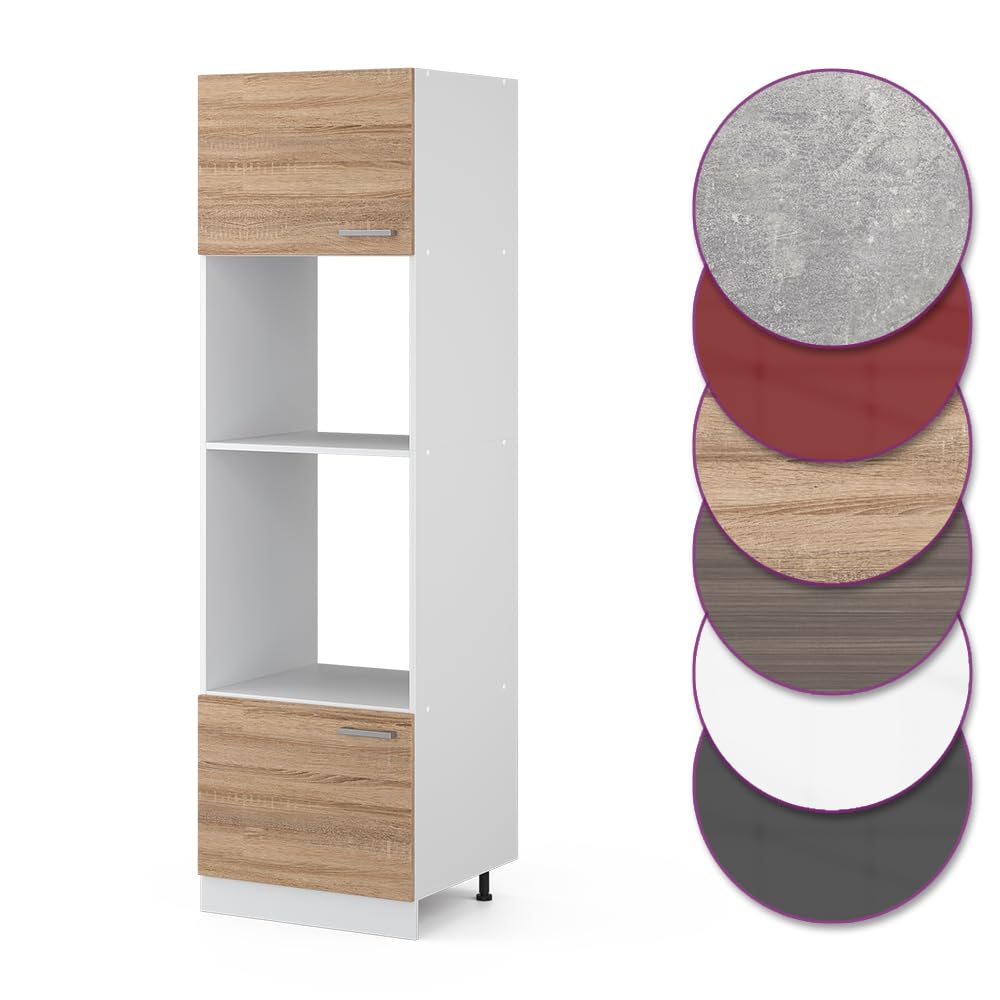 Vicco Mikrowellenschrank R-Line, Sonoma, 60 cm, zur freien Kombination innerhalb modularer Küchensysteme