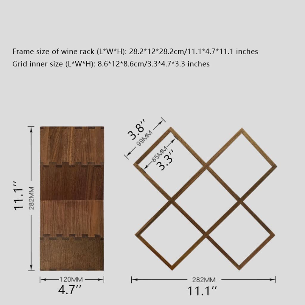 Questo portabottiglie in Noce Nero - Mobiletto portabottiglie in Legno con Supporti - Scaffali rustici per Bottiglie di Vino Rosso - Elegante portabottiglie per Bar e Cucina