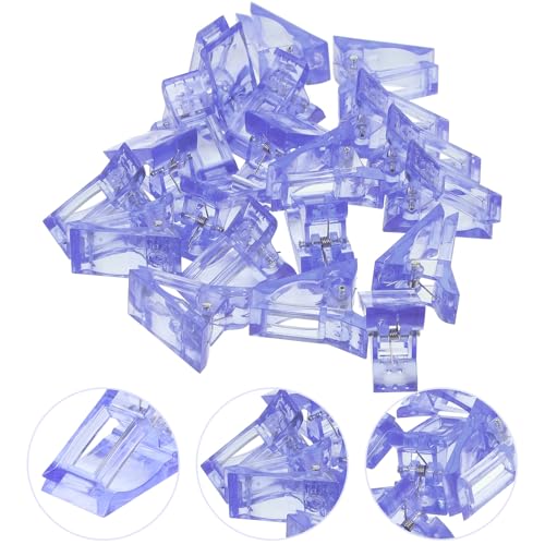 20 clips azules para uñas extensión manicura miniatura 7