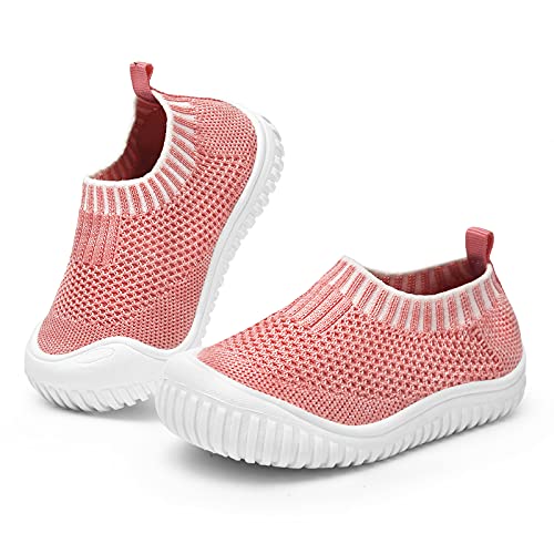 Runto Kinder Hausschuhe, Leichte Haus Mädchen Jungen Hausschuhe für Kinder mit Gummisohle, rutschfeste Hausschuhe für Jungen Mädchen, rose, 23 EU Cover