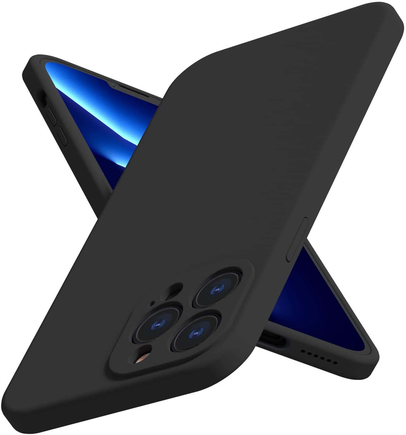 SM-Donewell iPhone 12 Pro Max Shockproof Silicon Case, Soft Rubber Anti-Scratch Cover - Black