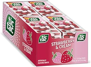 Tic Tac, Strawberry and Cream Flavored, On-The-Go Refreshment, Easter Basket Stuffers, 1 oz each, Bulk 12 pack