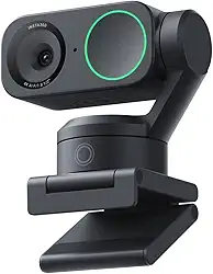 Insta360 Link 2 - Webcam PTZ 4K para PC/Mac, sensor de 1/5.1 cm, rastreamento de IA, HDR, microfone com cancelamento de ruído AI, controle de gestos para streaming, chamadas de vídeo, jogos, funciona