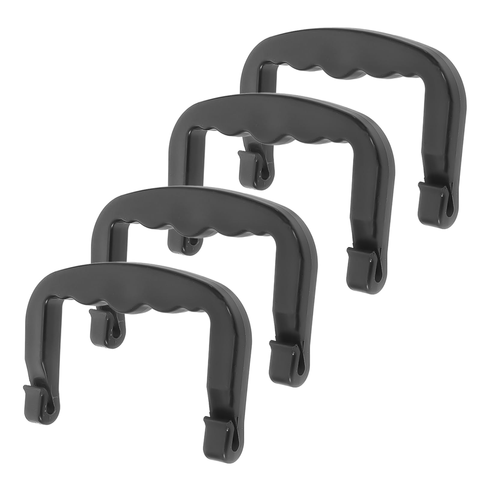 HANABASS Maniglia per Cat Carrier in Plastico Nero, Design Ergonomico senza Odori, 4 Pezzi Adatti per Gabbie e Trasportini di Vari Animali