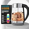 Arendo - Wasserkocher Glas inkl. Teesieb - Teekocher mit Temperatureinstellung – 1,7 Liter – Glas und Edelstahl – 5 Temperaturen – temperaturabhängige LED-Darstellung – Warmhalten bis zu 2 Stunden #3