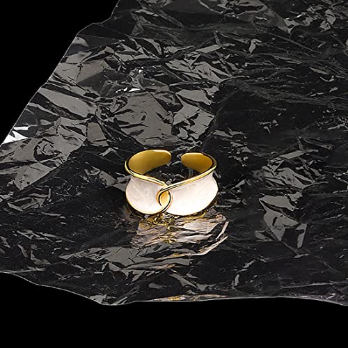 Mylyahy Womens Irregular Geometric Enamel Band Ring,14K Gold Plated Adjustable Fashion Simple Dainty Cocktail Party Ring Jewelry For Women Girls (Ring_A, Adjustable) #TOP1