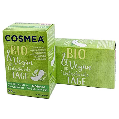 Slipeinlagen aus Bio-Baumwolle von COSMEA, normal ohne Duft, 165 Stück