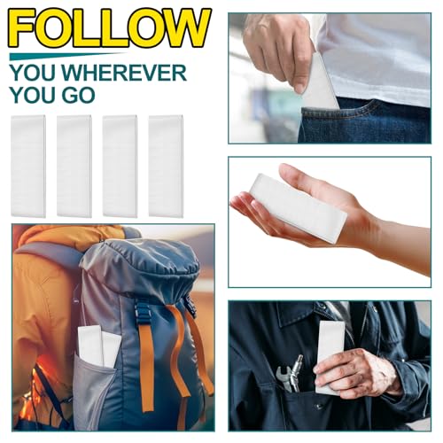 Image of 4 Pack 1.77 in x 10 ft Travel Duct Tape Mini Pocket Size Flat Roll Flexible Heavy Duty Waterproof Tear by Hand for Repair Outdoor Emergency Gear EDC DIY Craft Camping Hiking (White)
