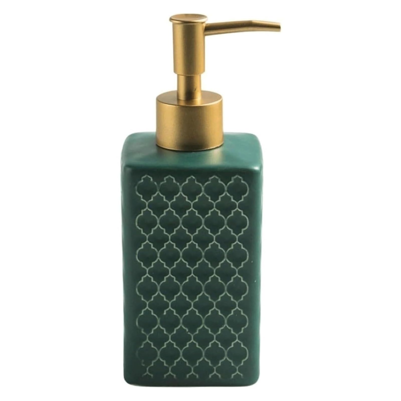 Hand 360Ml Ceramic Soap Dispenser Simple Lotion Refillable Liquid for Bathroom Dish for Bathroom(Green)