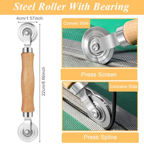 Image of Serplex Spline Roller Tool, Dual-Head Mosquito Mesh Repair Kit | Seats Spline Neatly, Helps Repair Loose Mesh Edges, Dual Heads for Window and Door Frames, Handheld Design