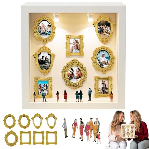 Mini boîte de Silhouette de musée à Faire soi-même, DIY Mini Cadre Doré AVCE Mini Figurines,...