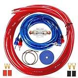 Kabelsatz Subwoofer Auto Kfz Verstärker Kabelsatz Anschluss Set 10GA Subwoofer Kabel Set Car Audio Cable 1500w Verstärker Endstufe Kabel Set 4,5 m für Car Audio Wire Stromkabel Endstufen Verbinder
